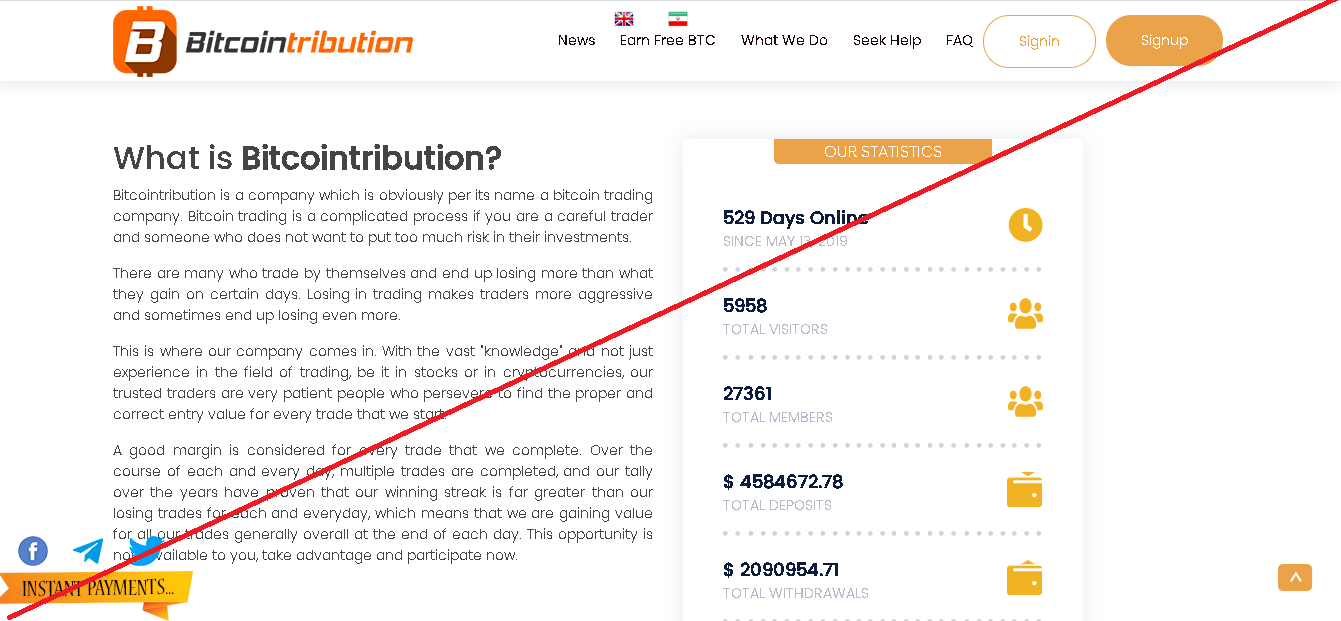 Bitcointribution - Лохотрон