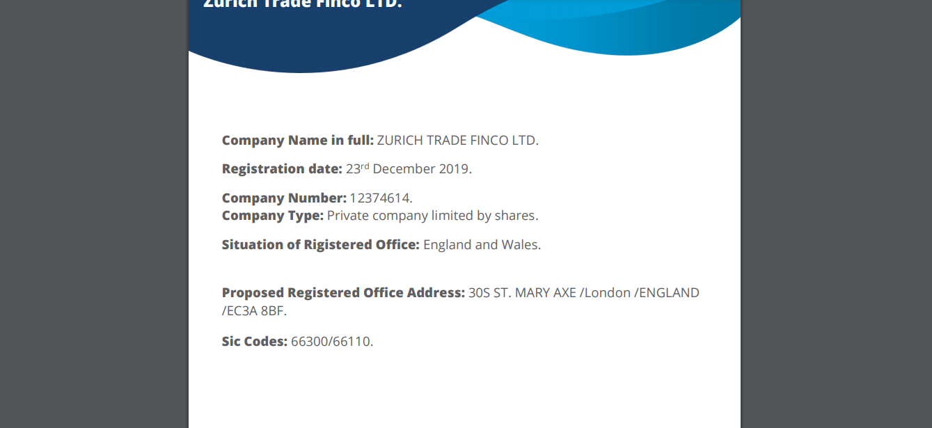 Zurich Trade Finco - Лохотрон