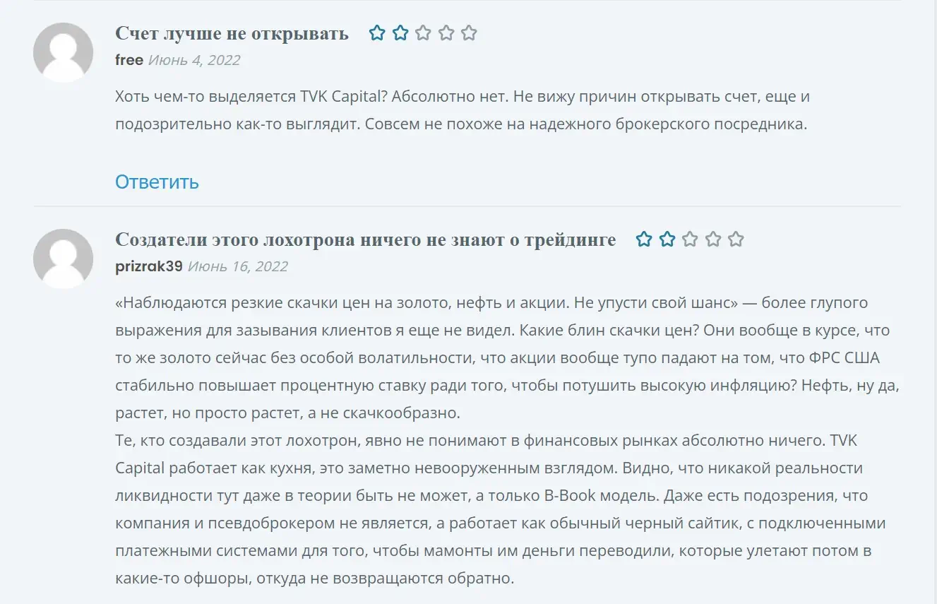 TVK Capital отзывы ок омпании