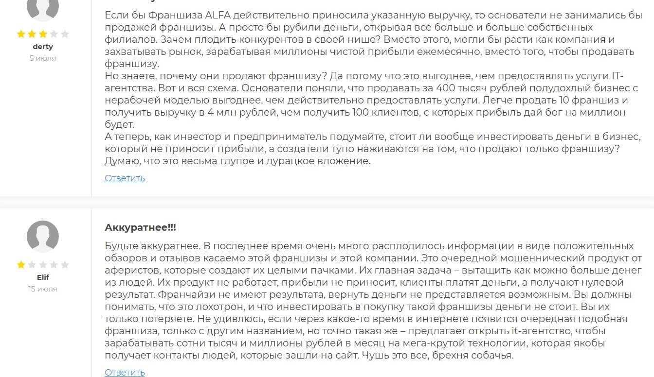 франшиза ALFA