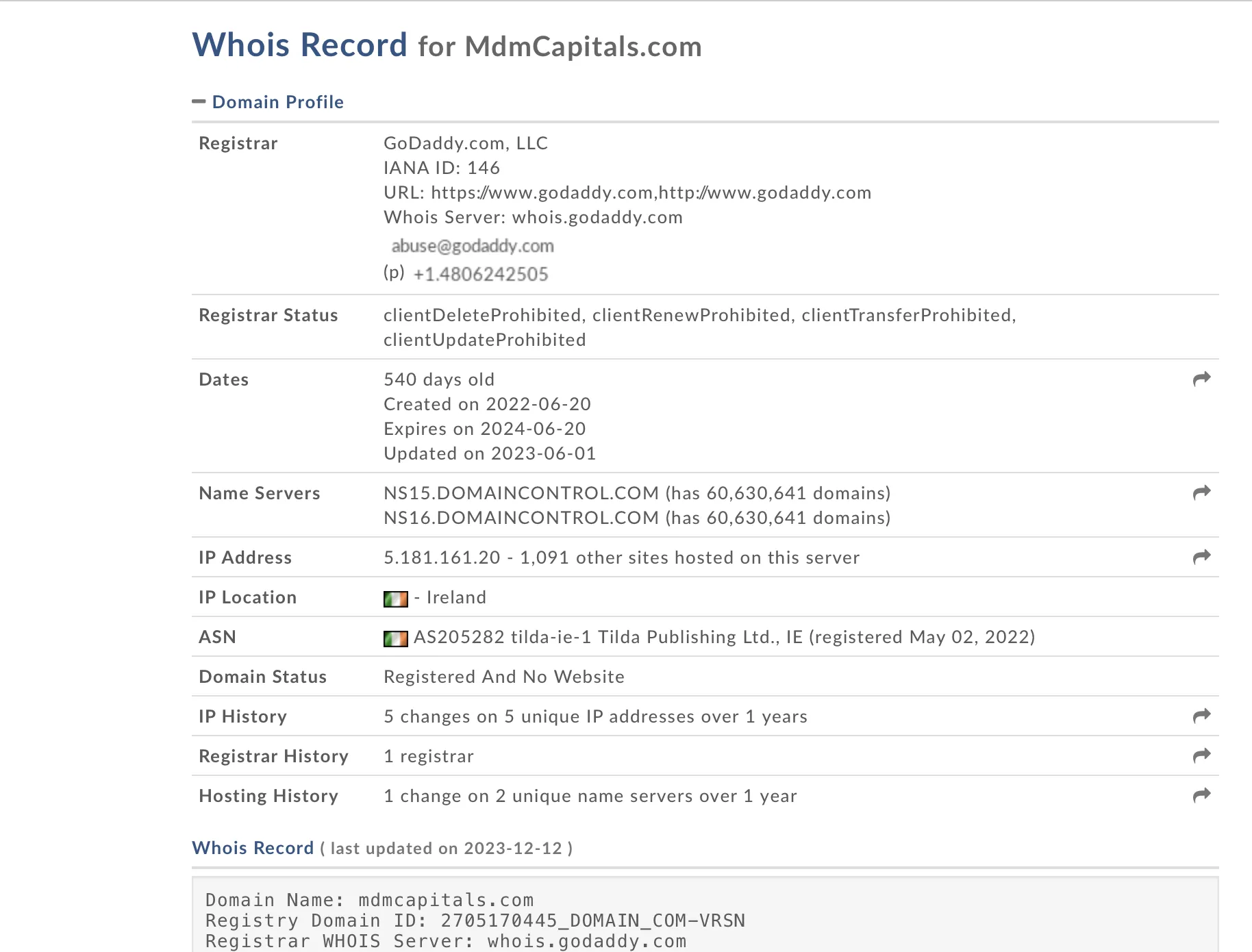 MDM CAPITAL домен